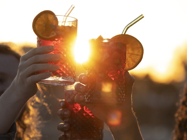 Cocktails at sunset in Shoal Bay
